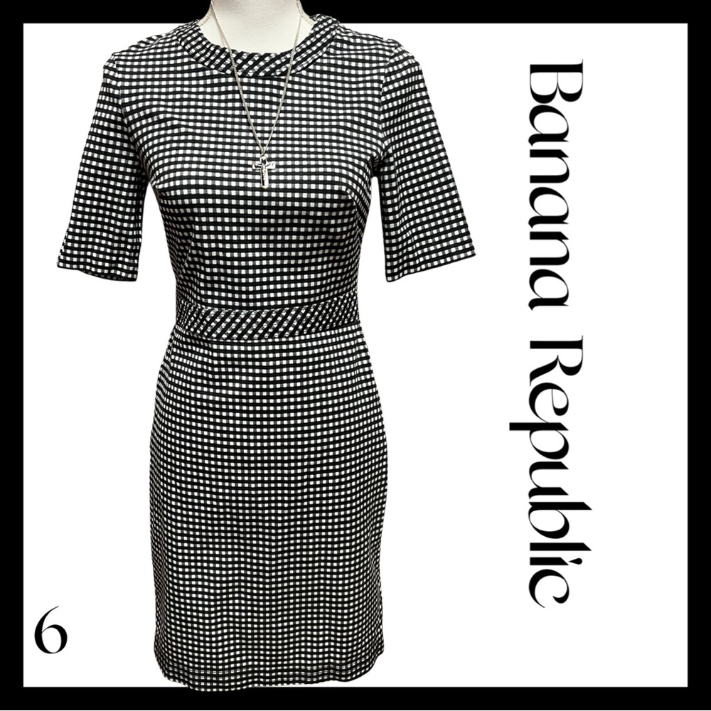 Banana Republic Black & White Checked Dress